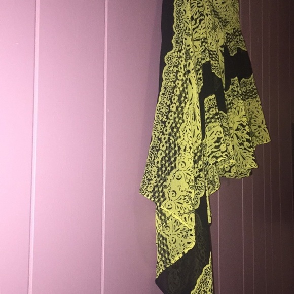 Y2k Ruffle Forever21 asymmetrical flowing Scarf Skirt size M - Picture 4 of 5